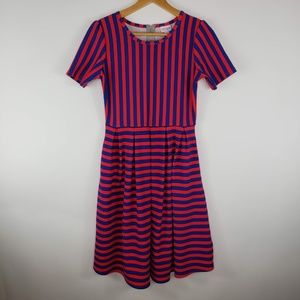 LuLaRoe Womens Size Medium Amelia Dress Pink Blue